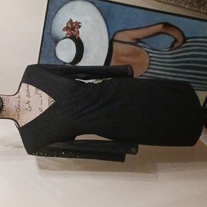 PerSeption Beaded Mesh Sleeve Dress